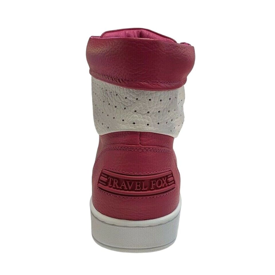 Travel Fox 900 Series Men's Fuchsia and White Leather High Top Sneakers 916101 142 - Image 5