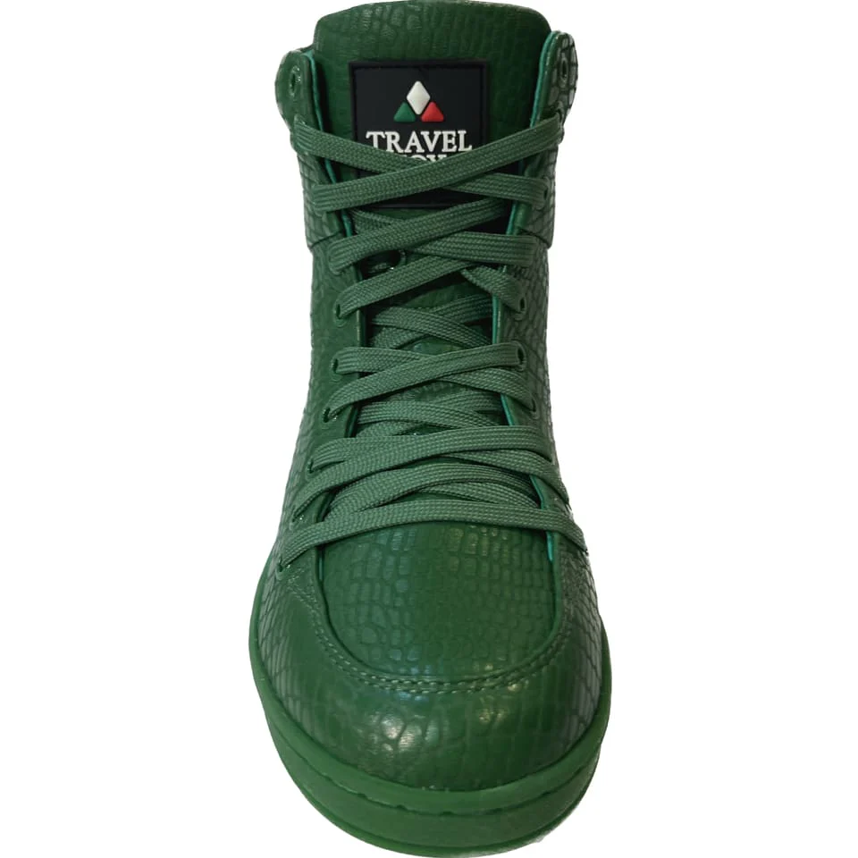 Travel Fox 900 Series Men's Green Leather High Top Sneakers 916101 068 - Image 4