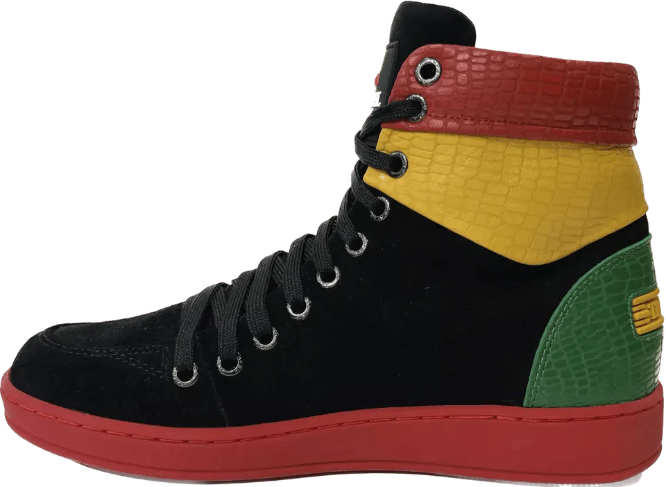 Travel Fox 900's High Top Sneakers Men’s Multicolor Black Red Green Yellow Leather and Suede 922721-233 - Image 5