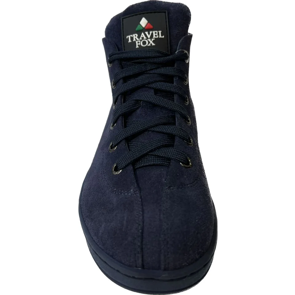 Travel Fox Malibu Men's Navy Blue Suede Mid Top Sneakers 915601 247 - Image 4