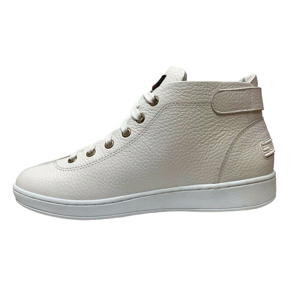 Travel Fox Malibu Men's White Nappa Leather Mid Top Sneakers 915601 07 - Image 3