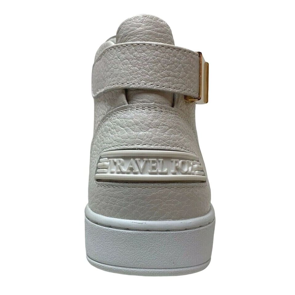 Travel Fox Malibu Men's White Nappa Leather Mid Top Sneakers 915601 07 - Image 5