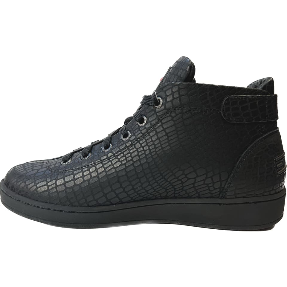 Travel Fox Malibu Nappa Men's Black Leather High Top Sneakers 915601 085 - Image 2