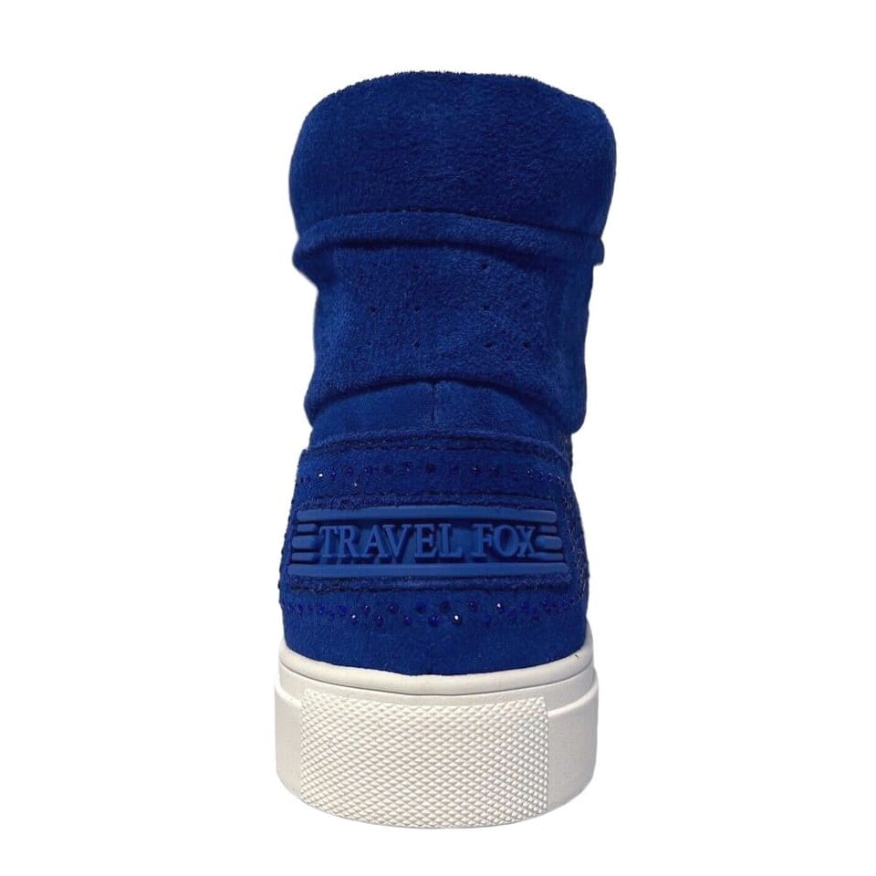 Travel Fox Men’s Royal Blue Rhinestone Suede High Top Sneakers – Luxury Italian Design, Limited Edition Streetwear 9220-05 - Image 5