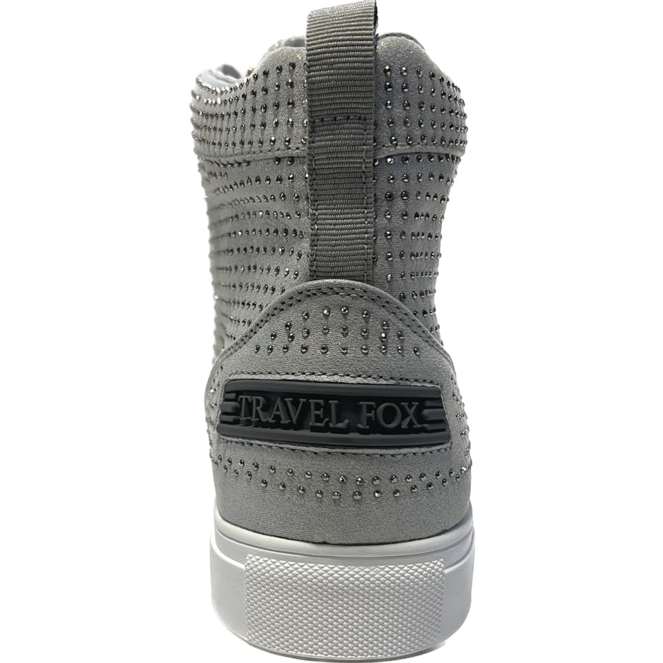 Travel Fox Men’s Silver Leather High Top Sneakers 9210-65 – Luxury Streetwear | Metallic Finish | Limited Edition - Image 5
