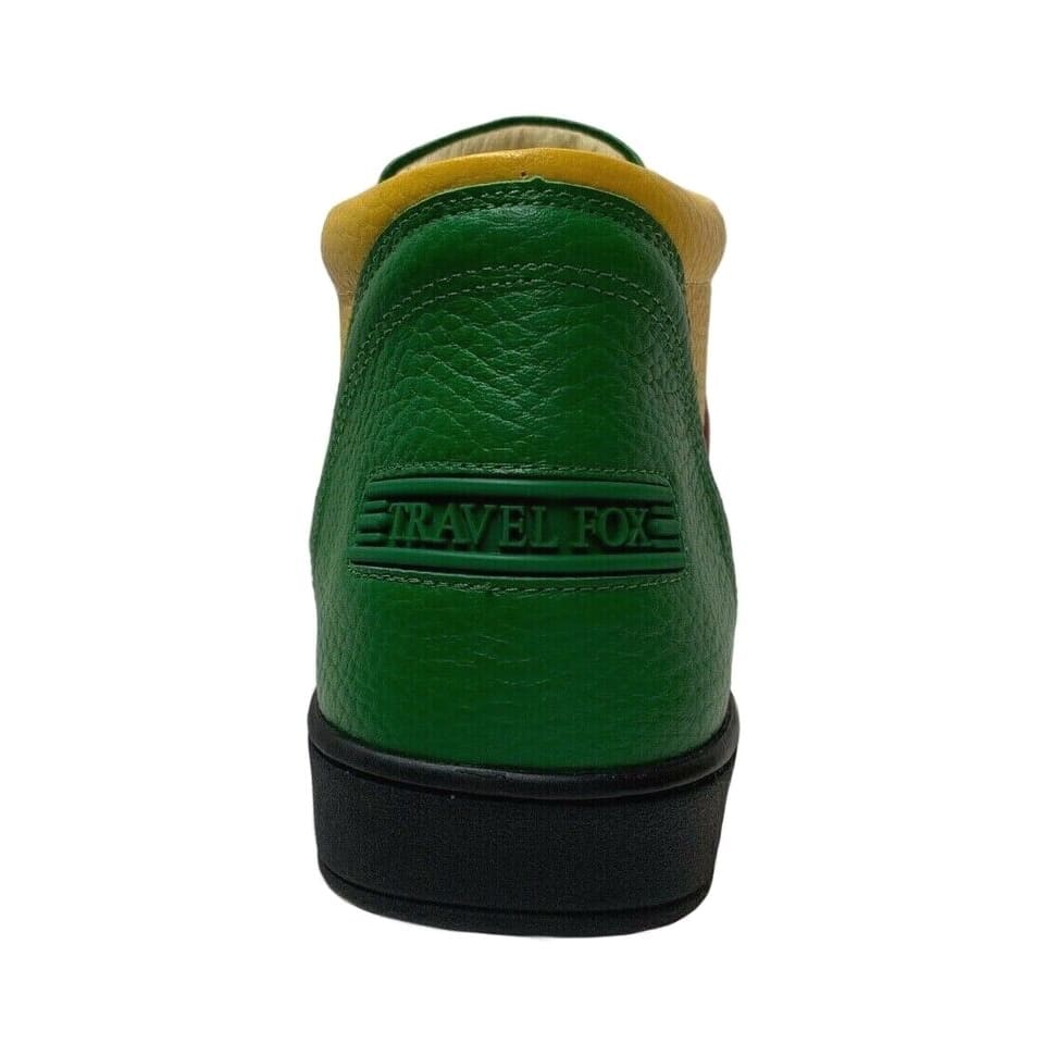 Travel Fox Men's Leather High Top Sneakers – Red, Green, White, Yellow, Black (916103-133) - Image 5