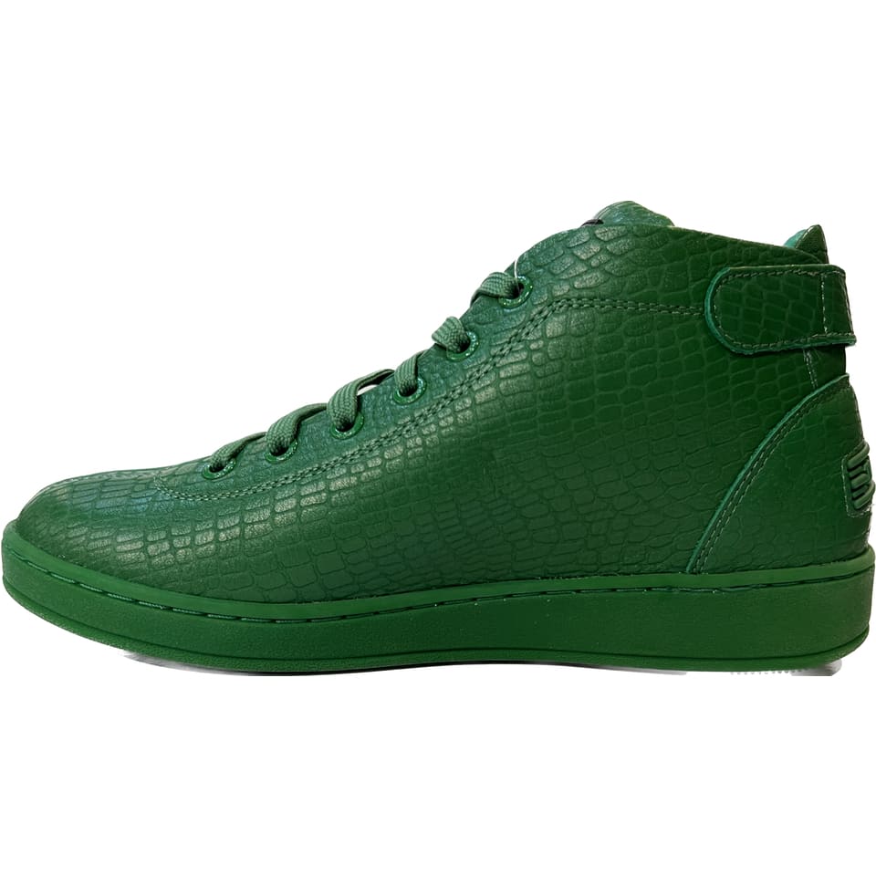 Travel Fox Spider Men's Green Nappa Leather Mid Top Sneakers 915601-020 - Image 3