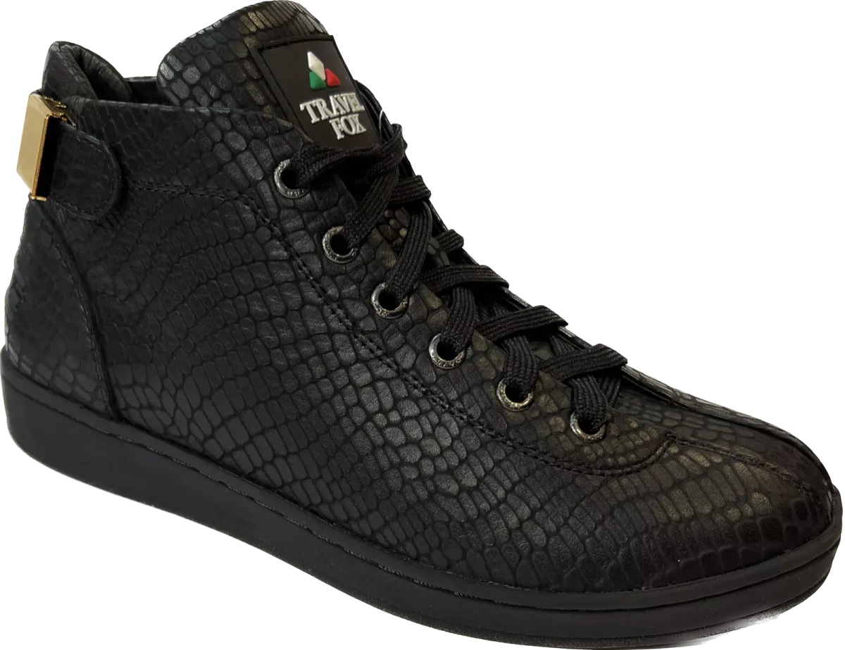 Travel Fox Spider Mid Top Men's Malibu Nappa Black Leather 915601-085