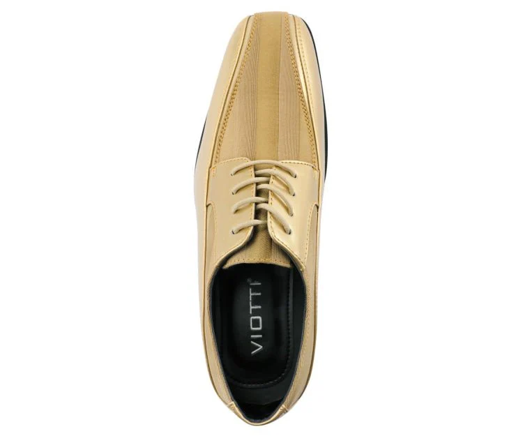 Viotti 179 Gold Men’s Patent Leather Derby Shoes - Image 4