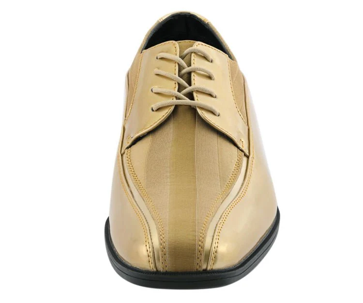 Viotti 179 Gold Men’s Patent Leather Derby Shoes - Image 5