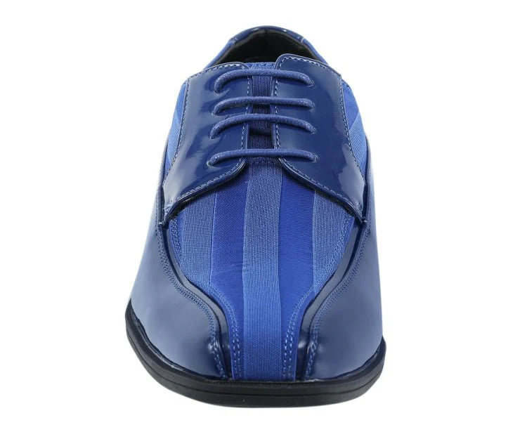 Viotti 179 Men's Royal Blue Patent Leather Derby Shoes - Image 5