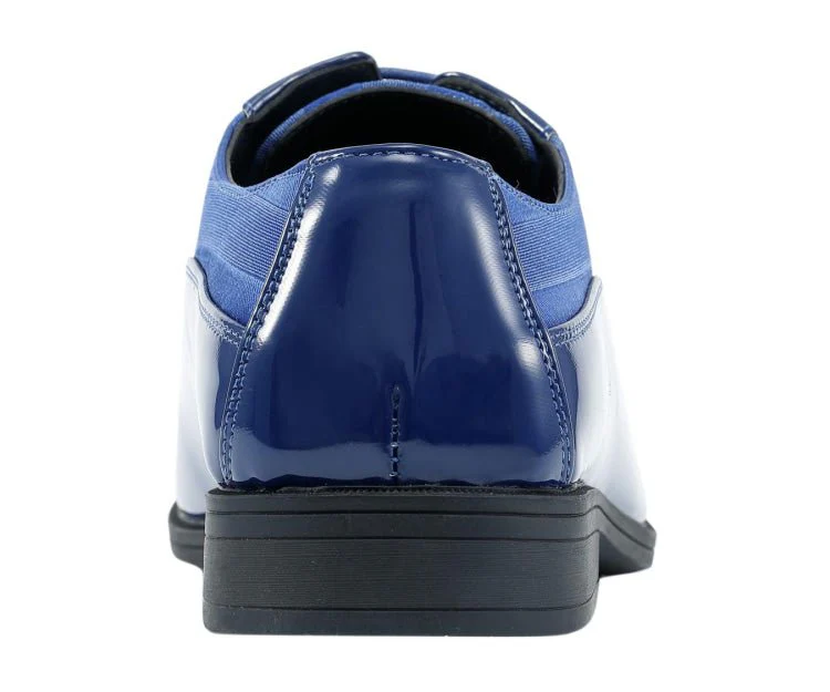 Viotti 179 Men's Royal Blue Patent Leather Derby Shoes - Image 6