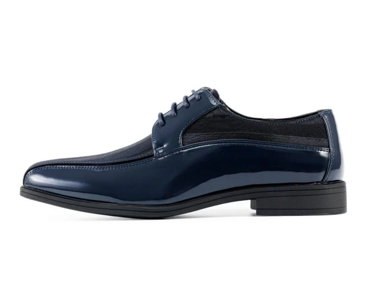 Viotti 179 Navy Men’s Patent Leather Derby Shoes - Image 2