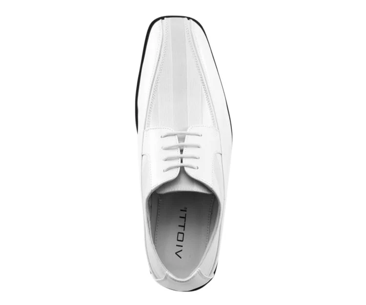 Viotti 179 White Men’s Patent Leather Derby Shoes - Image 3