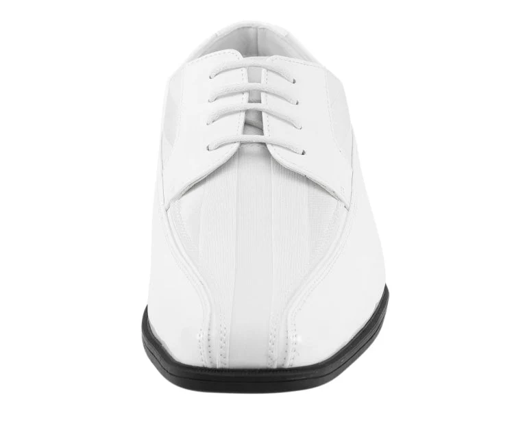 Viotti 179 White Men’s Patent Leather Derby Shoes - Image 4