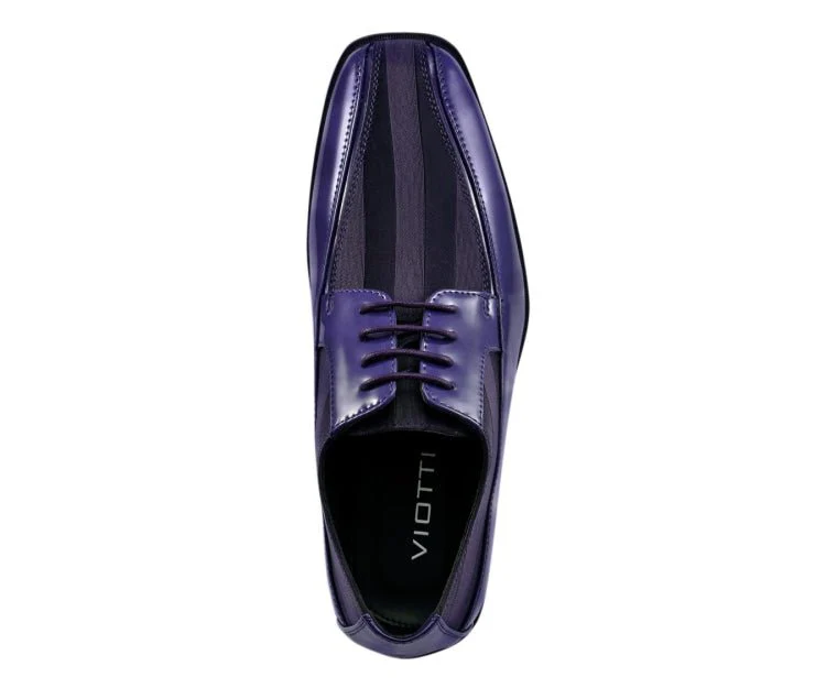Viotti Purple Patent Leather Derby Shoes Men’s 179 Purple - Image 3